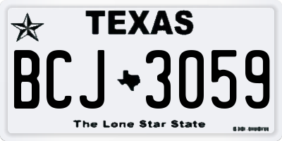 TX license plate BCJ3059