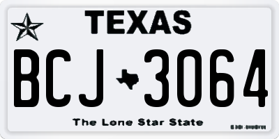 TX license plate BCJ3064