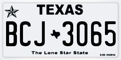 TX license plate BCJ3065
