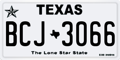 TX license plate BCJ3066