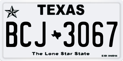 TX license plate BCJ3067