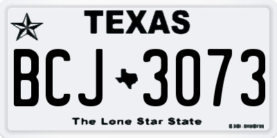 TX license plate BCJ3073