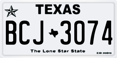 TX license plate BCJ3074