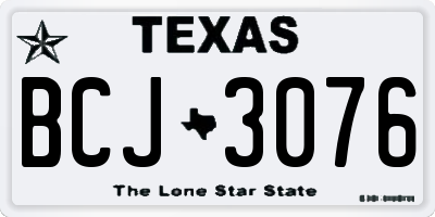 TX license plate BCJ3076