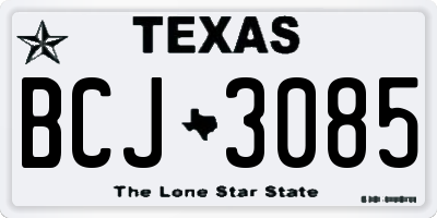 TX license plate BCJ3085