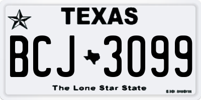 TX license plate BCJ3099