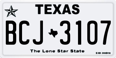 TX license plate BCJ3107
