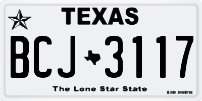TX license plate BCJ3117