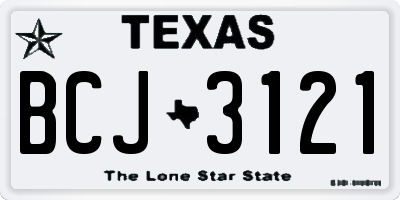 TX license plate BCJ3121