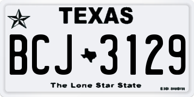 TX license plate BCJ3129
