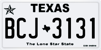 TX license plate BCJ3131