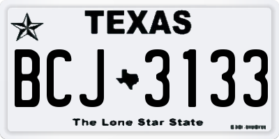 TX license plate BCJ3133