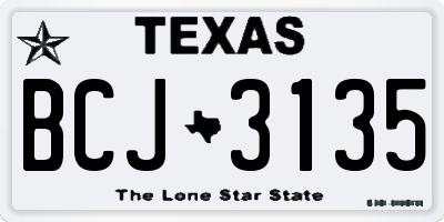 TX license plate BCJ3135