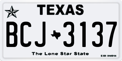 TX license plate BCJ3137
