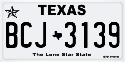 TX license plate BCJ3139