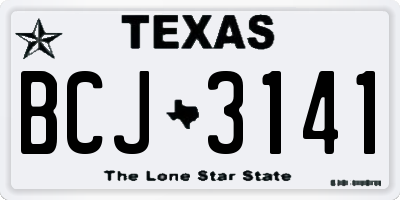 TX license plate BCJ3141