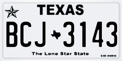 TX license plate BCJ3143