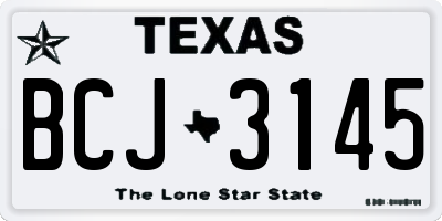 TX license plate BCJ3145