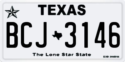 TX license plate BCJ3146