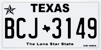 TX license plate BCJ3149