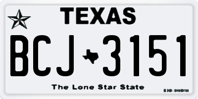 TX license plate BCJ3151