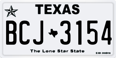 TX license plate BCJ3154
