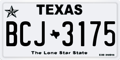TX license plate BCJ3175