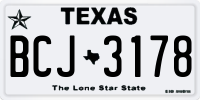 TX license plate BCJ3178