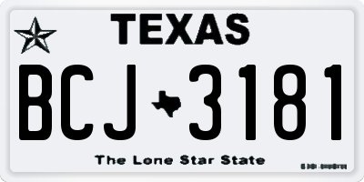 TX license plate BCJ3181