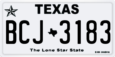 TX license plate BCJ3183