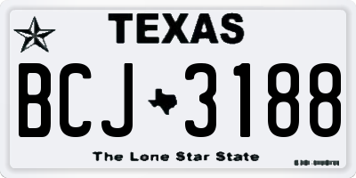 TX license plate BCJ3188