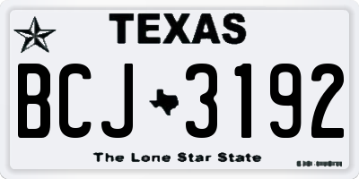 TX license plate BCJ3192