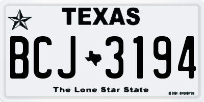 TX license plate BCJ3194