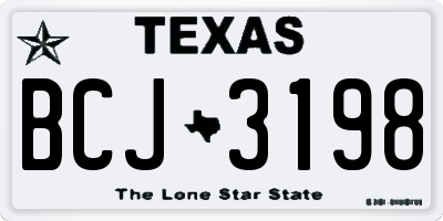 TX license plate BCJ3198