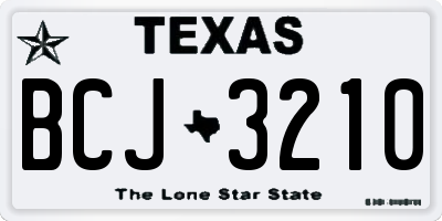 TX license plate BCJ3210