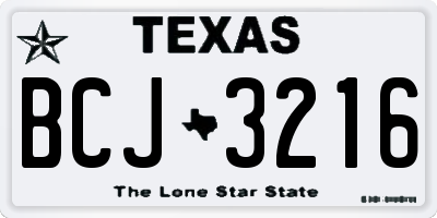 TX license plate BCJ3216