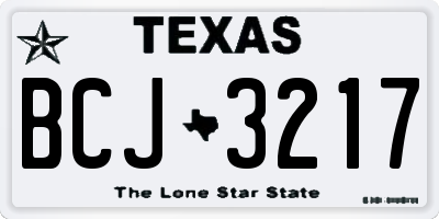 TX license plate BCJ3217