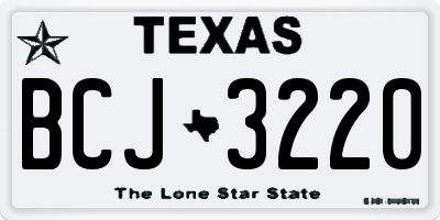 TX license plate BCJ3220