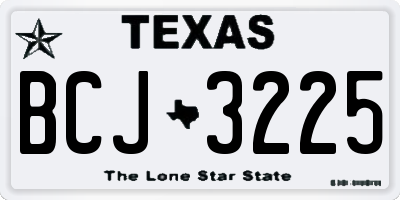 TX license plate BCJ3225