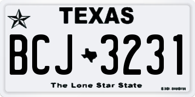 TX license plate BCJ3231