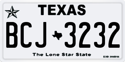 TX license plate BCJ3232