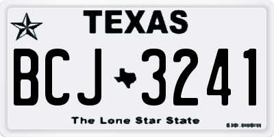 TX license plate BCJ3241