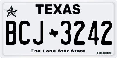 TX license plate BCJ3242