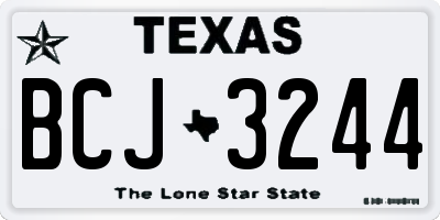 TX license plate BCJ3244