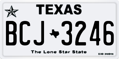 TX license plate BCJ3246