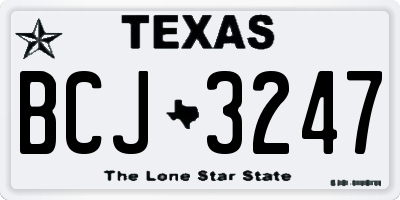 TX license plate BCJ3247