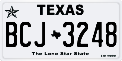 TX license plate BCJ3248