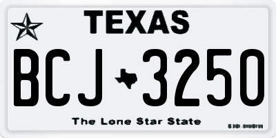 TX license plate BCJ3250