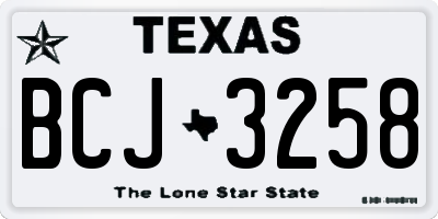TX license plate BCJ3258