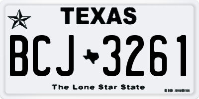 TX license plate BCJ3261